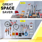 28 Pack Heavy Duty Garage Hooks, Utility Wall Mounted Storage System, with Anti-Slip Coating Hanger, for Hanging Power and Garden Tools, Ladders, Bikes, Ropes and Bulk Items - Image 4