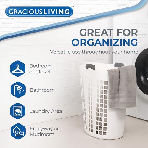 Gracious Living Laundry Basket, Easy Carry Flex Collapsible Hamper, 87.5L - Image 4