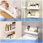 Diesisa Acrylic Wall Mount Organizer, Adhesive Shelves,2Pc Bathroom Shelves - Image 4