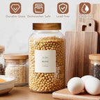 KEYWING 88oz Glass Jars w/Acacia Lids for Flour & Sugar Storage Containers - Image 6
