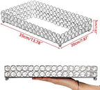 Hipiwe Crystal Perfume Tray Mirrored Bathroom Vanity Organizer, Large - Image 5