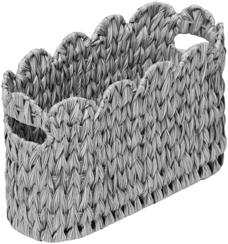 Coeusy Wicker Toilet Paper Storage Basket, Scalloped Basket for Bathroom by WEAVECOMFORTINTOEVERYCORNER
