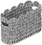 Coeusy Wicker Toilet Paper Storage Basket, Scalloped Basket for Bathroom by WEAVECOMFORTINTOEVERYCORNER