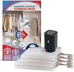 Hanging Vacuum Storage Bags, Space Saver for Clothing, 4 Combo with Pump by VELMADE