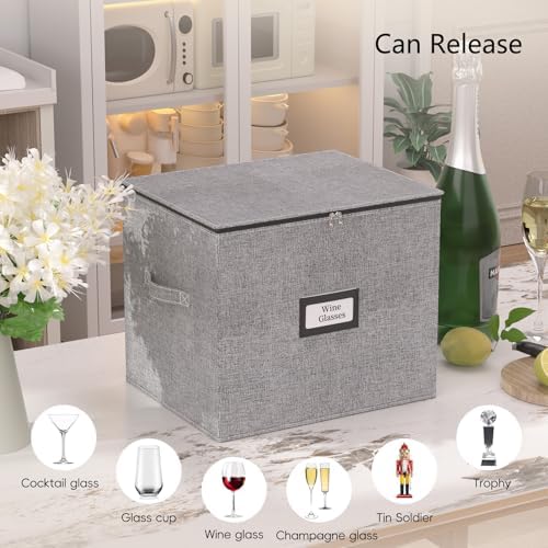 Champagne Flute Storage Box with Dividers, 2 Pack - Image 4