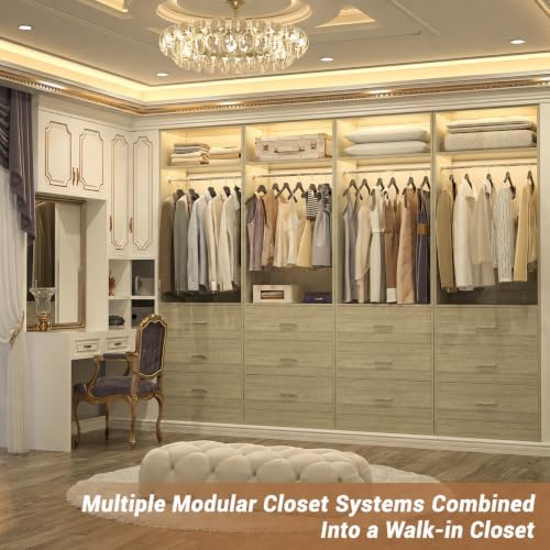 Besiost Closet Systems with 6 Wood Drawers, Closet System Set of 2 - Image 3