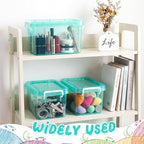 Wenqik 6 Pack Colorful Plastic Storage Bins with Lids, Teal - Image 5