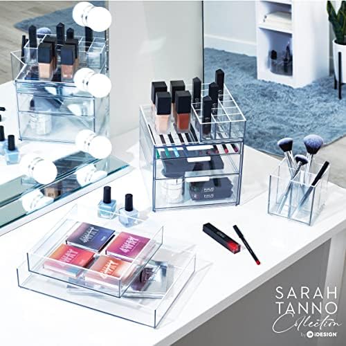 iDesign The Sarah Tanno Collection Plastic Cosmetic Drawer Organizer, 8" x 12" x 2", Clear - Image 6
