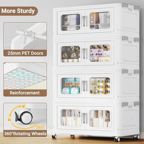 BROVIEW 60 Qt Extra Large Stackable Storage Bin with Lids, 1 Pack White - Image 4