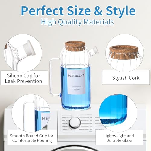 60oz Fabric Softener Dispenser,Liquid Laundry Detergent Dispenser with Lables,Laundry Detergent Container - Image 6