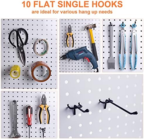 Pegboard Organizer Accessories 18 Pack, Peg Board Hooks Assortment (Black) - Image 6