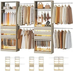Closet System Set of 2, 5.7-10.4FT Closet Organizer System with 6 Drawers by HUAHUU