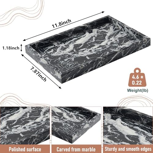 Marble Bathroom Tray,Pure Natural Vanity Tray - Image 3