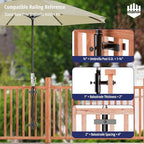 Fixed Clip Patio Umbrella Holder for Deck Railing Umbrella Base - Image 3