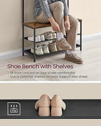 VASAGLE Hall Tree with Bench and Shoe Storage, 9 Movable Hooks, Top Bar - Image 4