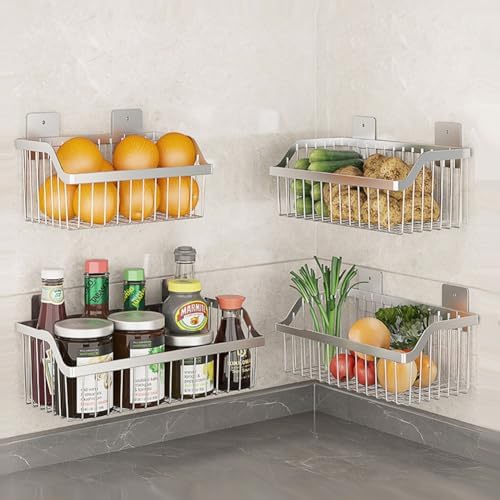 SUS304 Stainless Steel Mesh Basket, Large Wire Storage Organizer Basket, Multi-function Hanging Baskets for Kitchen Bathroom, L 15.75 Inch - Image 6