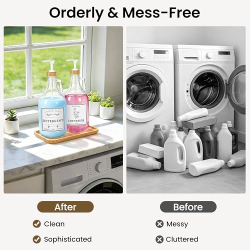 2 Pcs Glass Laundry Detergent Dispenser Bottle, 64 oz - Image 6
