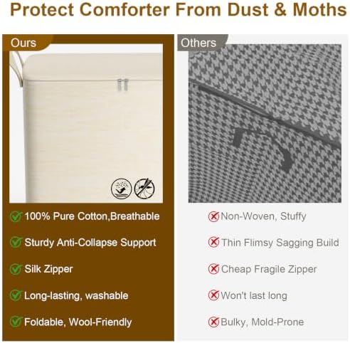 Higher Cotton and Linen Canvas Storage Bags with Reinforced Handles 2 Pack - Image 4