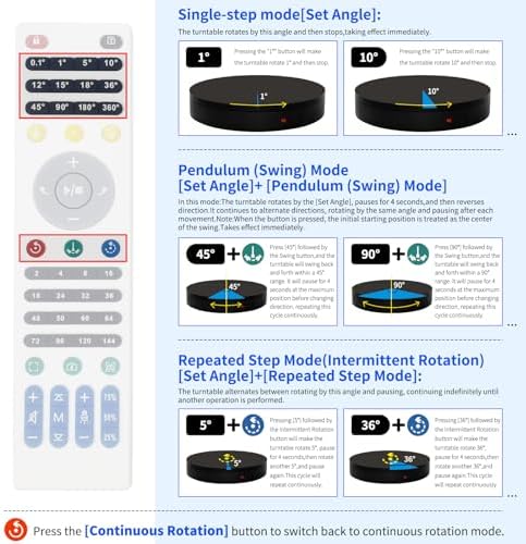 19.7In Remote Large Motorized electric turntable Rotating platform Photography Turntable Motorized lazy susan Base giratoria para for Photography,3D Scanner,Heavy duty display(Load Range:220~500lbs) - Image 4