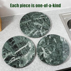 12" Marble Lazy Susan Turntable - 100% Natural Stone Round Serving Tray with Silent Spinning, Revolving Cake Stand & Cheese Board for Kitchen Countertop, Cupcake Table Display, Food, Seasoning (Green) - Image 6