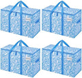VENO 4 Pack Heavy Duty Moving Bags, Extra Large Storage Bags with Reinforced Handles & Strong Zippers, Foldable & Reusable Moving Box Alternative for Clothes & Dorm Storage by Veno