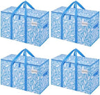 VENO 4 Pack Heavy Duty Moving Bags, Extra Large Storage Bags with Reinforced Handles & Strong Zippers, Foldable & Reusable Moving Box Alternative for Clothes & Dorm Storage by Veno