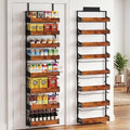 Over The Door Pantry Organizer, 8 Tier Spice Rack with Adjustable Wooden Basket, 2 IN 1 Wall Mount or Hanging Seasoning Organizer, Heavy-Duty Pantry Door Storage Shelf for Kitchen, Laundry Room by Unknown