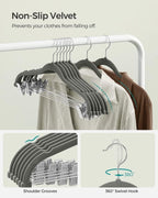 SONGMICS 30 Pack Pants Hangers, Velvet Hangers with Adjustable Clips - Image 6