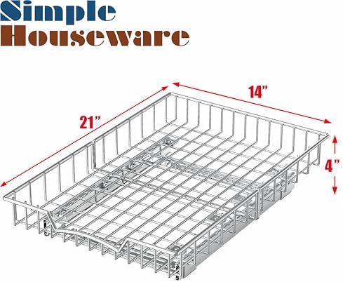 Simple Houseware Under Cabinet Pull Out Sliding Shelf Drawer, 21Dx14W - Image 2