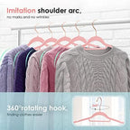 Velvet Hangers Non Slip Felt Hangers, Velvet Clothes Hangers Space Saving - Image 6