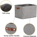 DULLEMELO Medium Storage Baskets for Organizing, Rectangular Fabric Storage Bins Collapsible, Perfect for Shelves, Closets, Nursery, Home, Office, Empty Gift Baskets (3-Pack,Grey) - Image 3