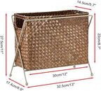 BTSKY Magazine Basket, Mail Basket for Counter, Woven Storage Bin with Metal Rack & Handle for Files, Books, Newspapers, Desktop Organizer for Office, Living Room, Dorm, Bathroom, 12"x5.7"x8.7" - Image 3