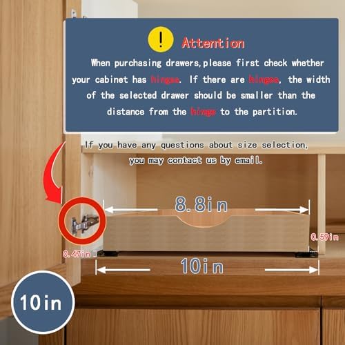 Pull Out Cabinet Drawers - 9x2 Size Options (10-29'W,18-21'D), Pre-Assembled with Soft Close Slides, Solid Beechwood, Easy Installation(10'W x 21'D) - Image 6