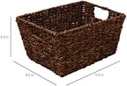 Best Choice Products Rustic Set Of 4 Multipurpose Stackable Seagrass Storage Basket, Handwoven Laundry Organizer Totes for Bedroom and Living Room, Shelves, Pantry w/Insert Handles - Brown - Image 6