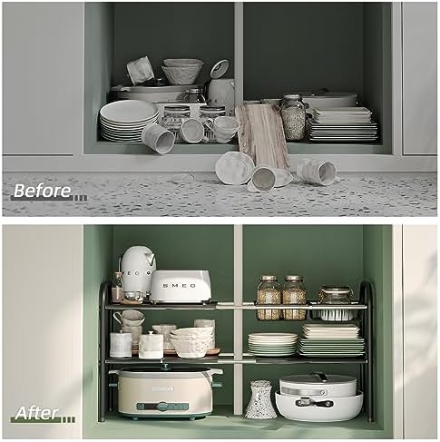 Under Sink Organizers and Storage,Expandable under cabinet organizer Shelf - Image 3