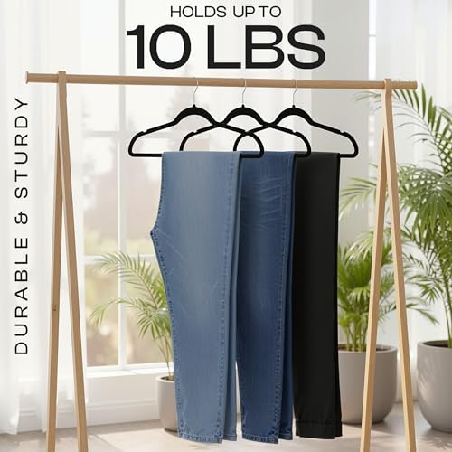 Utopia Home Velvet Hangers, Black, 150 Pack - Image 6
