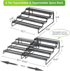 2 Pack Spice Rack Organizer for Cabinet, 4 Tier Black (S&L) Seasoning Organizer Rack for Inside Cabinets, Countertop, Pantry Storage - Image 3