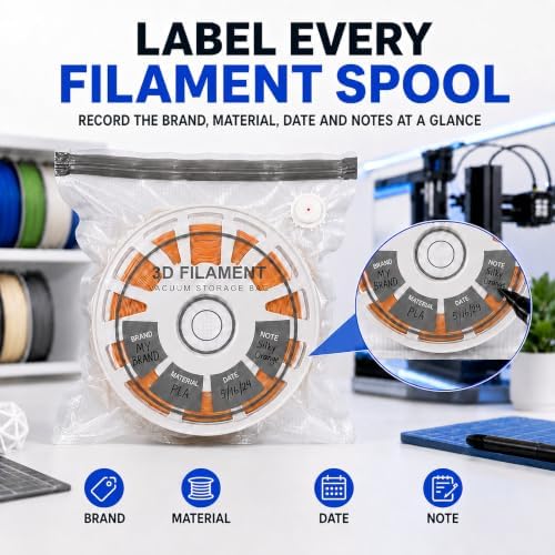 3D Printer Filament Vacuum Storage Bags, 20 Bags, Pump and Desiccants - Image 5