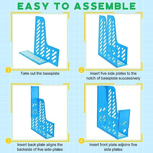 Glenmal 12 Pack Magazine File Holder Organizers Vertical Desk, Colorful - Image 4