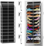 Kotkn 24-Pair Over Door Shoe Organizer for Family & Kids, Double Sided | Hanging Storage for Sneakers, Boots, Toys & Room Organization-Obsidian Black by Unknown