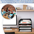 Wenqik Black Letter Trays Stackable, 4 Pcs Plastic Desk Organizer - Image 4