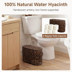 StorageWorks Wicker Bathroom Toilet Paper Storage Holder with Lid, Brown - Image 2