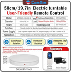 19.7In Remote Large Motorized electric turntable Rotating platform Photography Turntable Motorized lazy susan Base giratoria para for Photography,3D Scanner,Heavy duty display(Load Range:220~500lbs) - Image 2