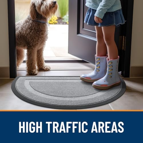 OLANLY Half Circle Front Door Mat Outside 33x21 All-Season Rubber Doormat - Image 6