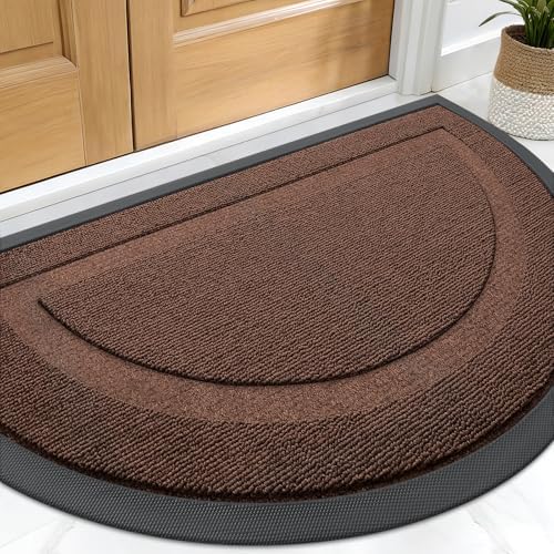 OLANLY Half Circle Front Door Mat Outside 59x34 All-Season Rubber Doormat by OLANLY
