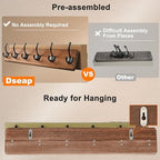 Dseap Wall Mounted Coat Rack: 38-1/4" Long, Patented, Heavy-Duty, 10-Double-Hooks Wooden Hanger Rail for Winter Coats, Hat, Jacket, Clothing - White & Black, Pack of 2 - Image 3