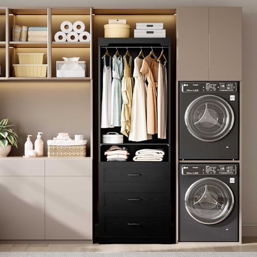 IRONCK Freestanding Closet System with Adjustable Shelves & 3 Drawers - Image 2