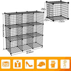HUBSON Wire Cube Storage Organizer, Book/Toy/Craft/Potted Plants and petCloset Organizers and Storage Shelves, 9-Cube Freely Combinable Metal Grids Storage Shelf,Black Iron - Image 3
