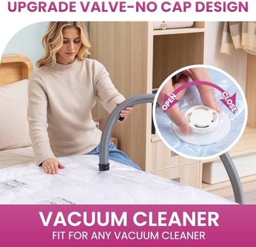 TAILI Vacuum Storage Bags 8 Pack, XXL Jumbo Size 47x39 Inch, Cream - Image 4