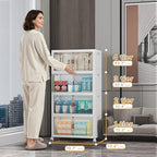 UAMFURI Stackable Storage Bins with Lid, 208QT Plastic Cabinet with Wheels - Image 2